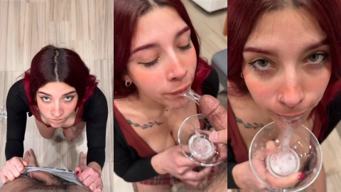FiammiSxagain drinks cum, so proud of himself